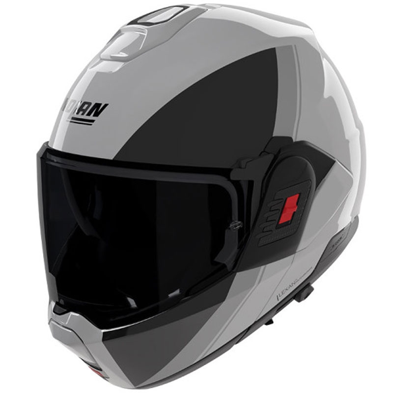 Flip-up motorcykelhjelm Nolan N120-1 Verniciatura Speciale 356 blank perlemor-sort-grå