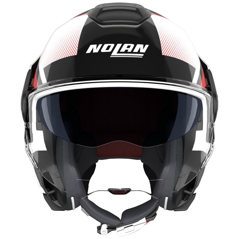 Flip-up motorcykelhjelm Nolan N120-1 Ciclone 363 hvid-sort-rød