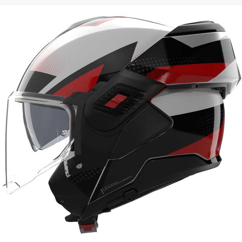 Flip-up motorcykelhjelm Nolan N120-1 Ciclone 363 hvid-sort-rød