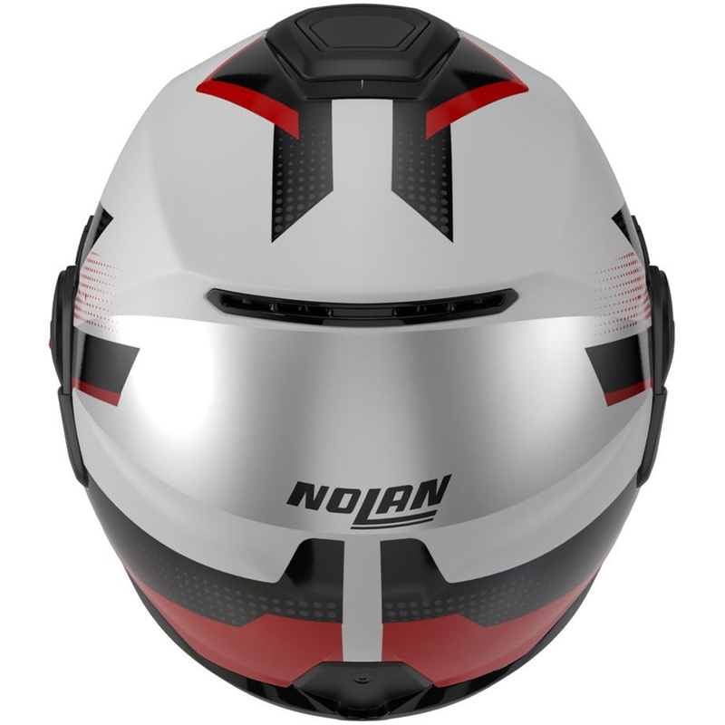 Flip-up motorcykelhjelm Nolan N120-1 Ciclone 363 hvid-sort-rød