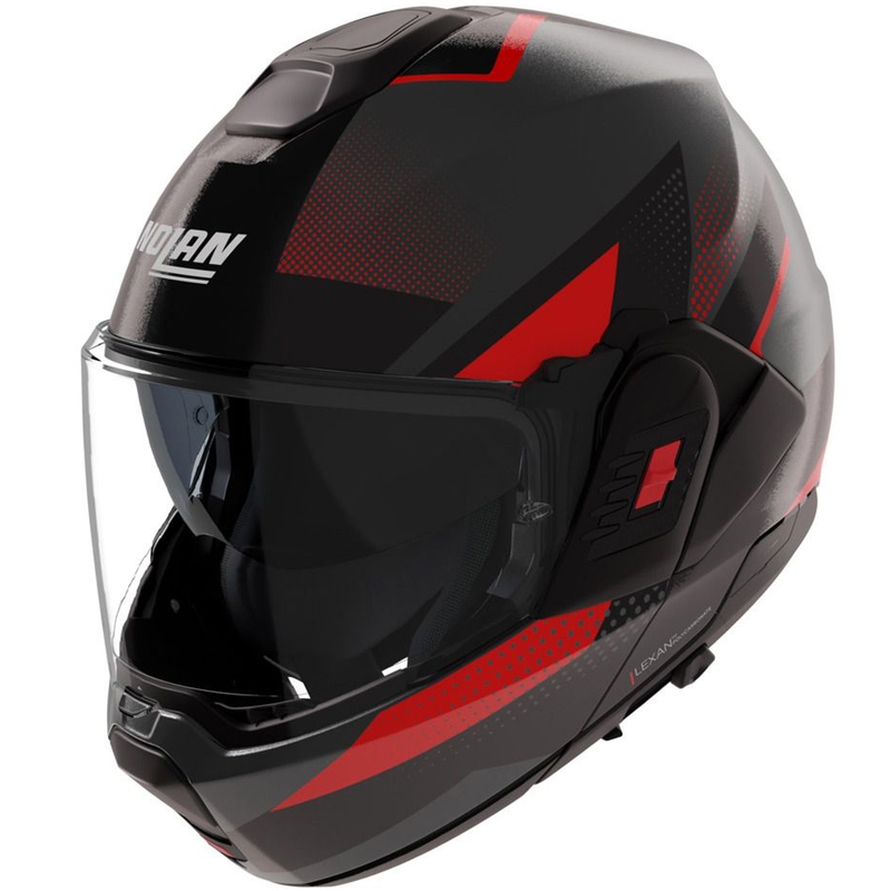 Flip-up motorcykelhjelm Nolan N120-1 Ciclone 364 grå-sort-rød