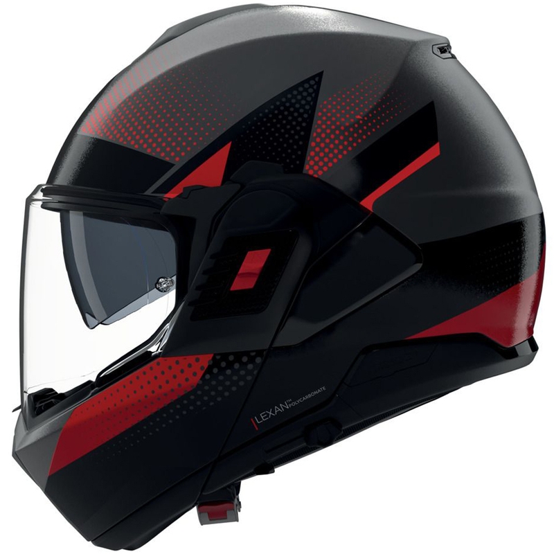 Flip-up motorcykelhjelm Nolan N120-1 Ciclone 364 grå-sort-rød