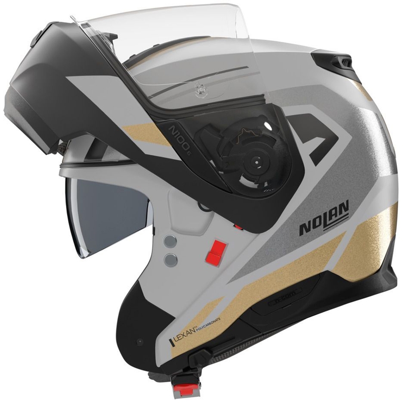 Flip-up motorcykelhjelm Nolan N100-6 Cinetico N-COM 360 mat grå-sort-antracit-guld
