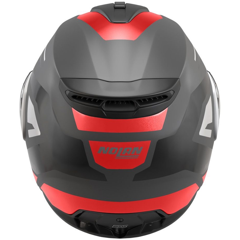 Flip-up motorcykelhjelm Nolan N100-6 Cinetico N-COM 361 mat grå-hvid-rød