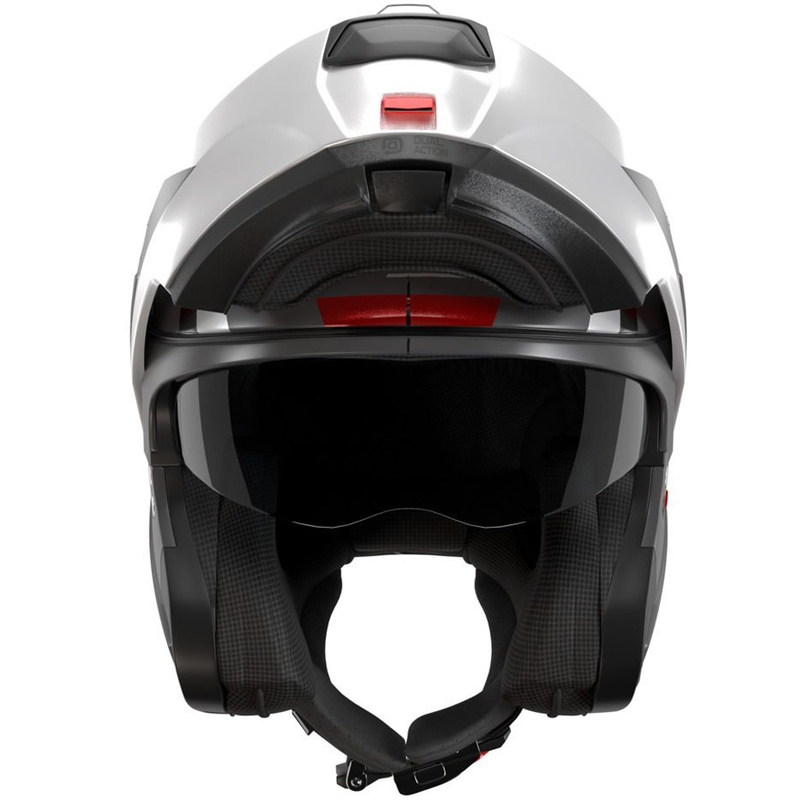 Flip-up motorcykelhjelm Nolan N100-6 Cinetico N-COM 361 mat grå-hvid-rød