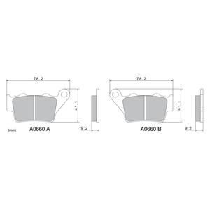 Bremseklodser NISSIN halvmetallisk gummiblanding 78,2x41,1x9,2 mm 2 stk.