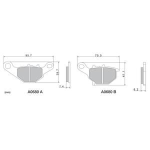 Bremseklodser NISSIN halvmetallisk gummiblanding M501-410 2 stk.
