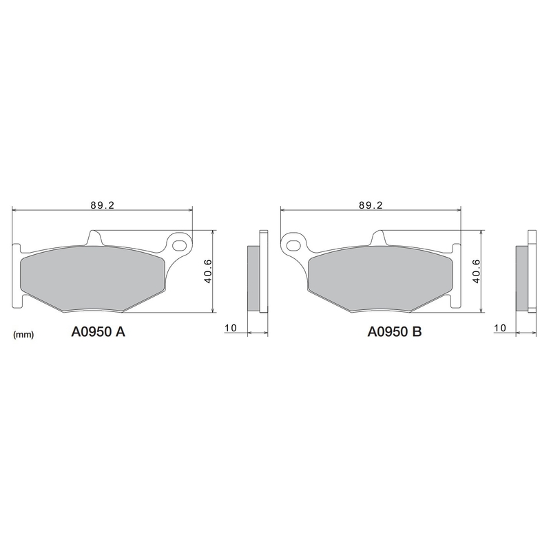 Bremseklodser NISSIN halvmetallisk blanding 89,2x40,6x10 mm 2 stk.