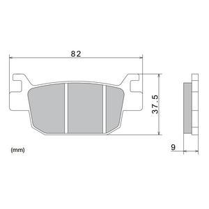 Bremseklodser NISSIN halvmetallisk blanding 82x37,5x9 mm 2 stk.