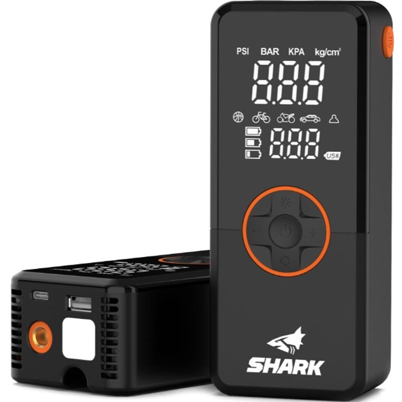 Batterikompressor med powerbank SHARK BP-150 sort