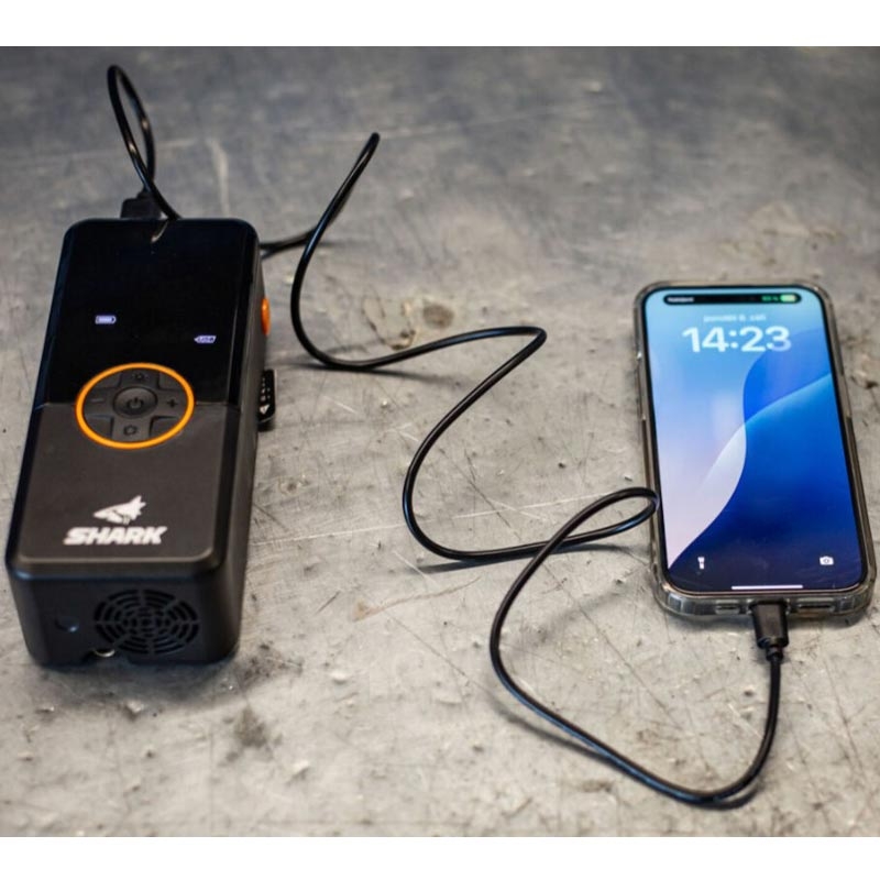 Batterikompressor med powerbank SHARK BP-150 sort