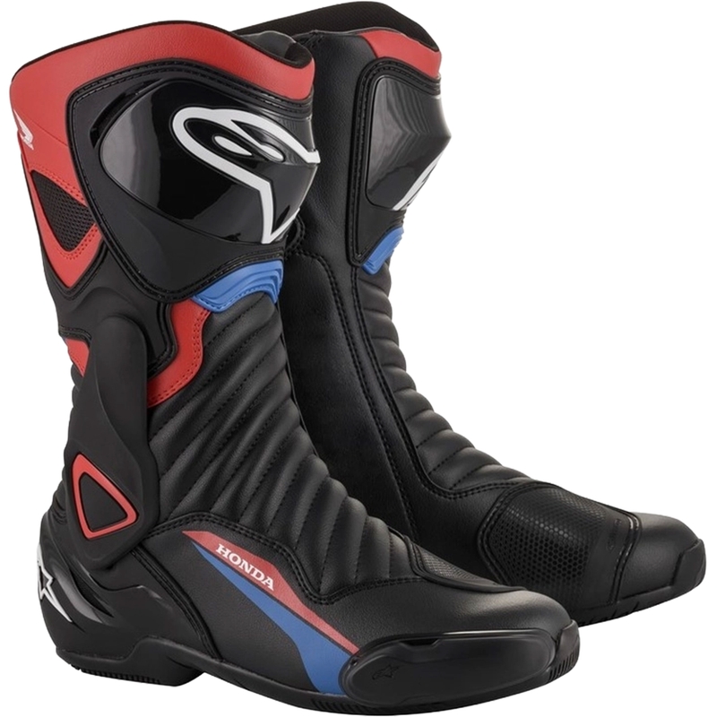 Alpinestars S-MX 6 Honda Collection sort-rød-blå-hvide motorcykelstøvler