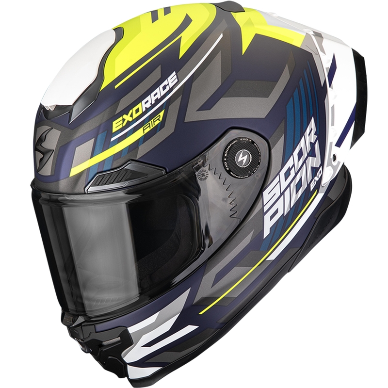 Scorpion EXO-RACE Air Kobra FIM2 integralhjelm, mat blå-fluo gul