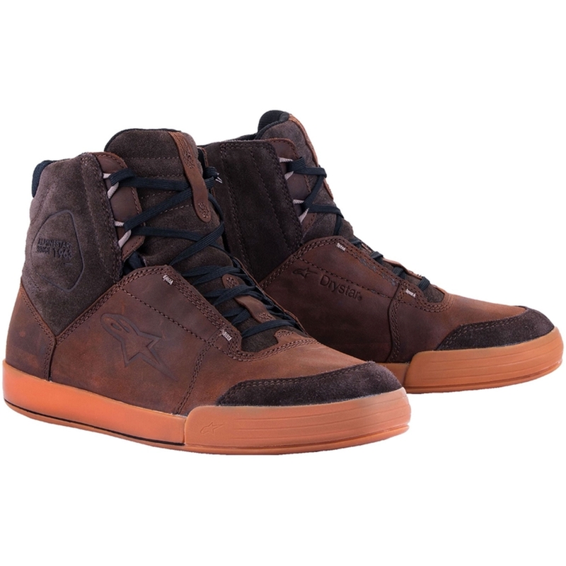 Alpinestars Chrome Crafted Drystar Brown Rubber motorcykelstøvler
