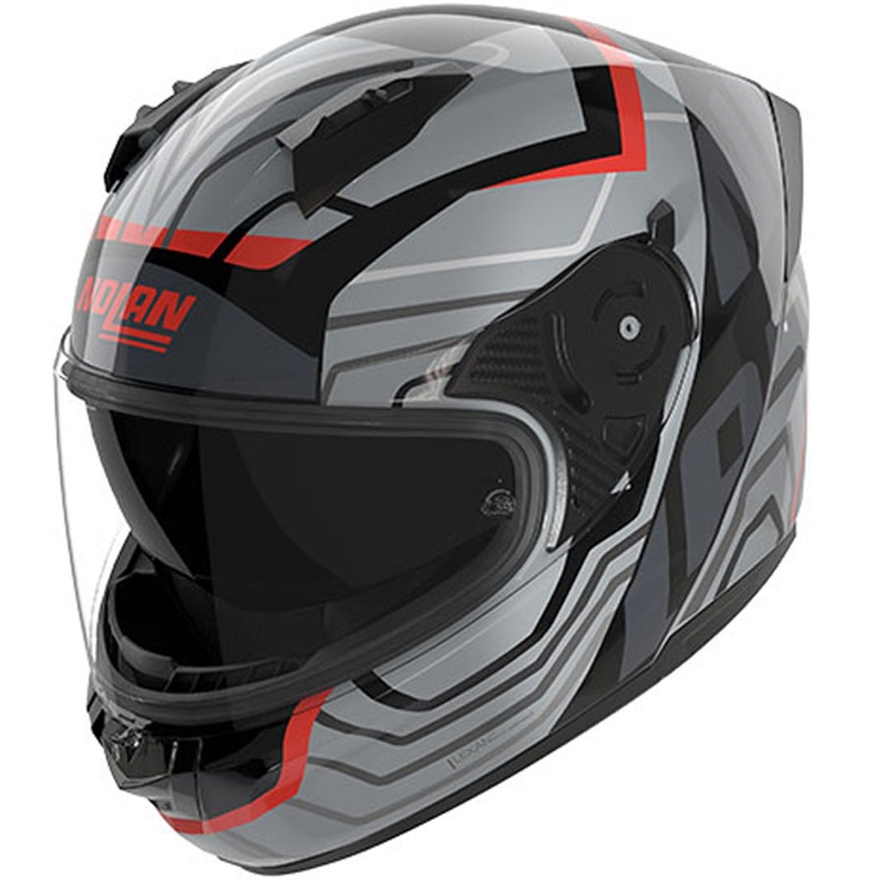 Fullface motorcykelhjelm Nolan N60-6 Eclettico 351 grå-sort-rød