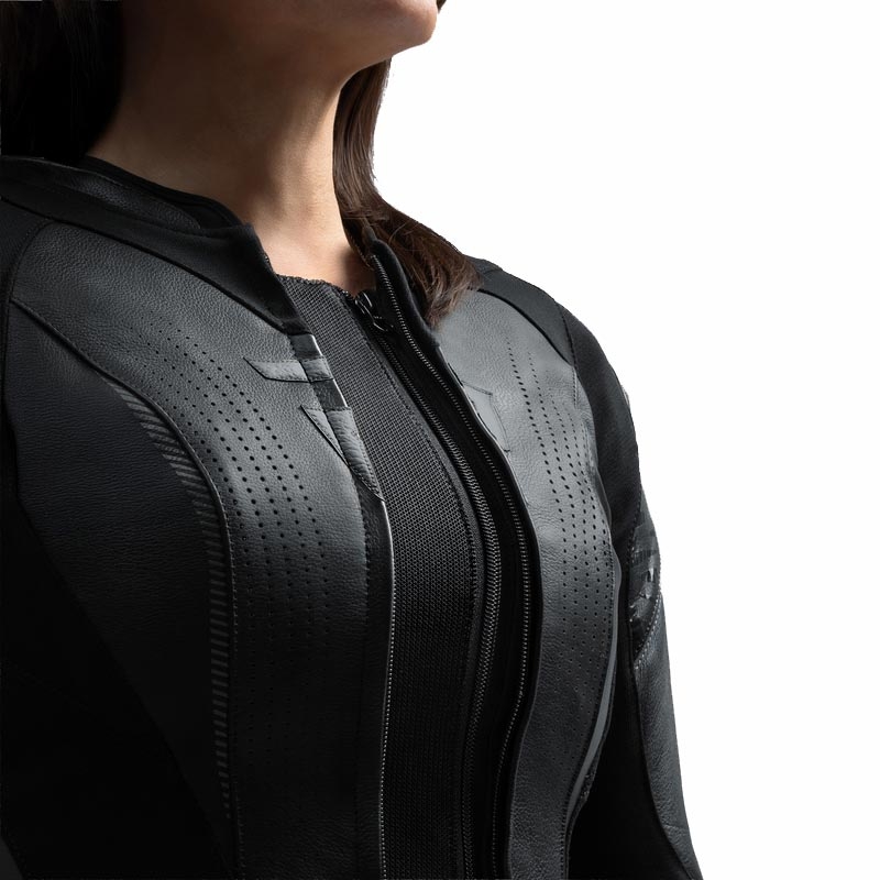 Dame læder motorcykeljakke Rebelhorn Diva RS sort