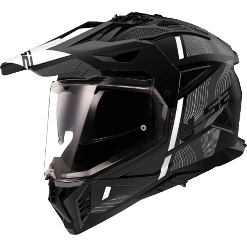 Enduro-motorcykelhjelm LS2 MX702 PIONEER II HILL mat sort og hvid