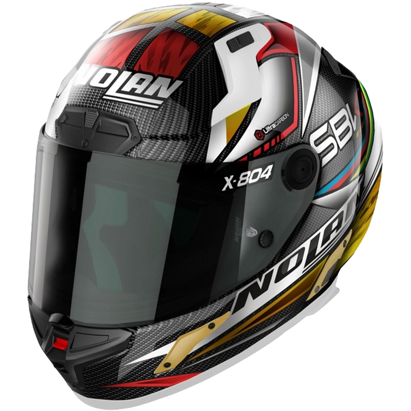 Nolan X-804 RS Ultra Carbon SBK integreret motorcykelhjelm sort-rød-guld