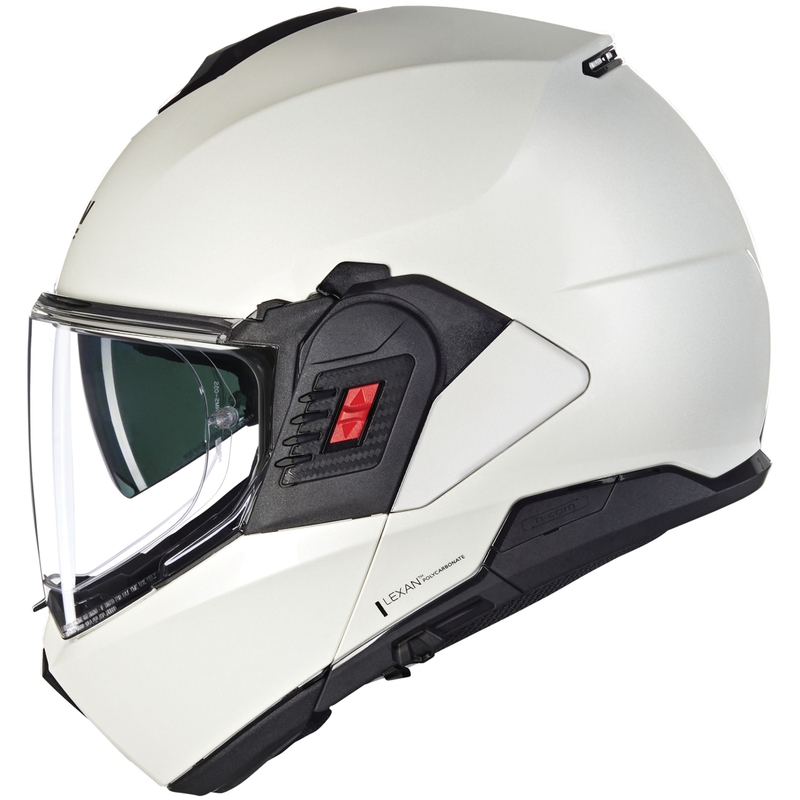 Flip-up motorcykelhjelm Nolan N120-1 Classico Nobile N-COM 320 hvid