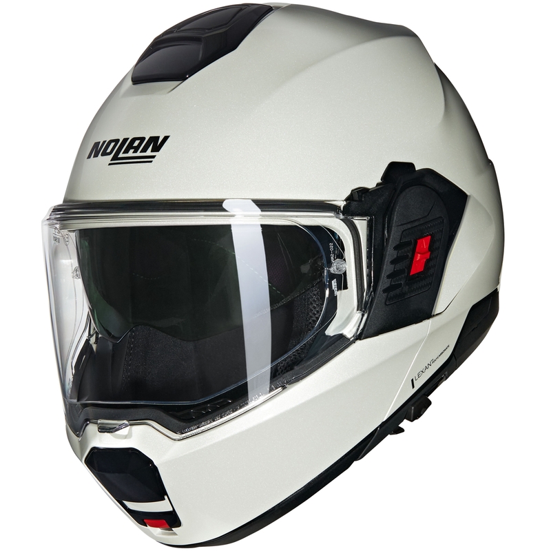 Flip-up motorcykelhjelm Nolan N120-1 Classico Nobile N-COM 320 hvid