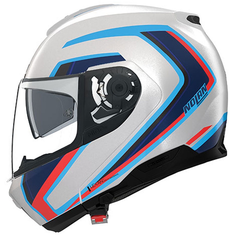 Flip-up motorcykelhjelm Nolan N100-6 Radiante N-COM 358 hvid-grå-blå