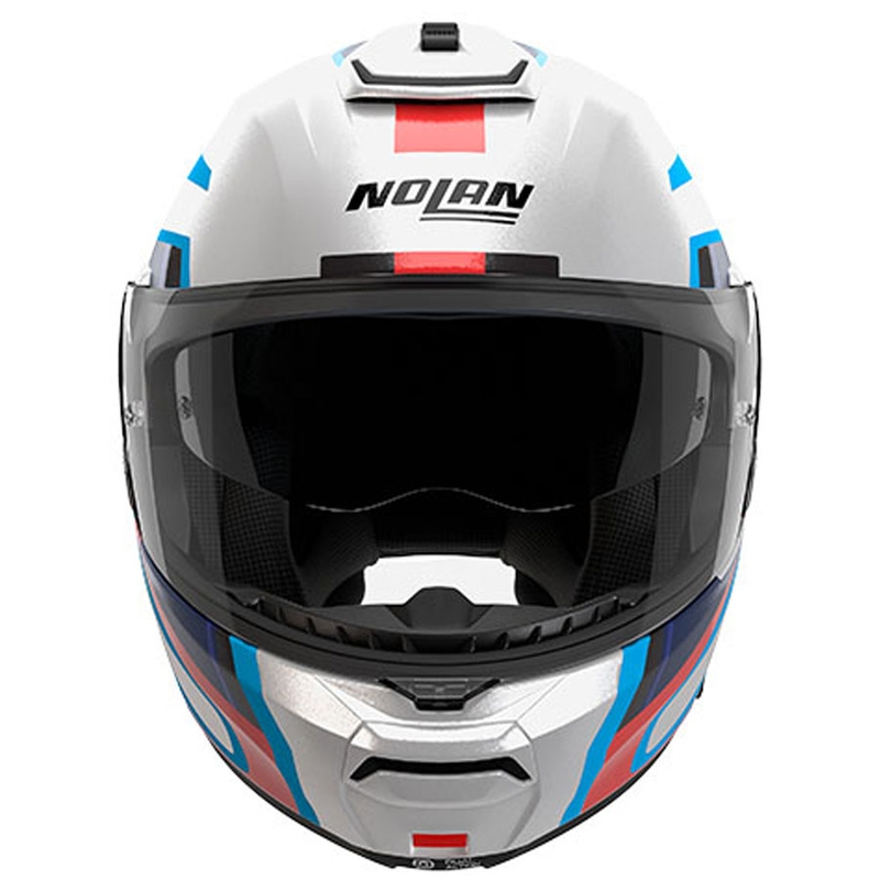 Flip-up motorcykelhjelm Nolan N100-6 Radiante N-COM 358 hvid-grå-blå
