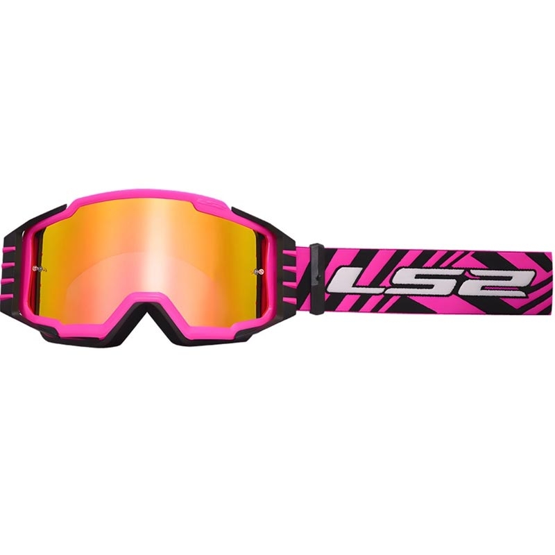 Motocross-briller LS2 Charger PRO pink med iridium plexiglas