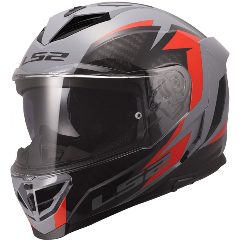 LS2 FF818 Storm III Dynamo full-face motorcykelhjelm, blank grå-rød