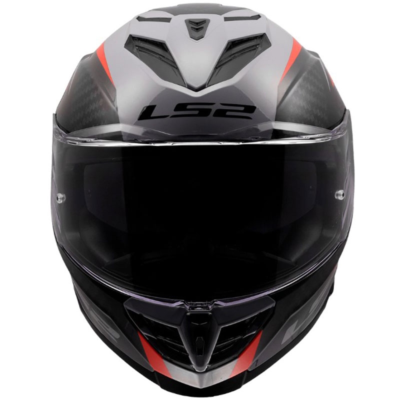 LS2 FF818 Storm III Dynamo full-face motorcykelhjelm, blank grå-rød