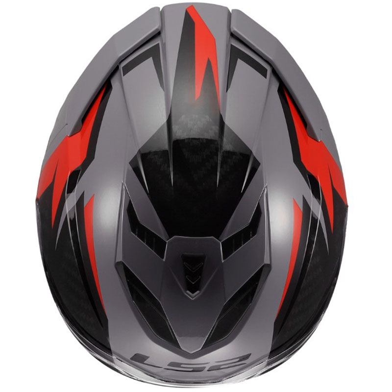 LS2 FF818 Storm III Dynamo full-face motorcykelhjelm, blank grå-rød