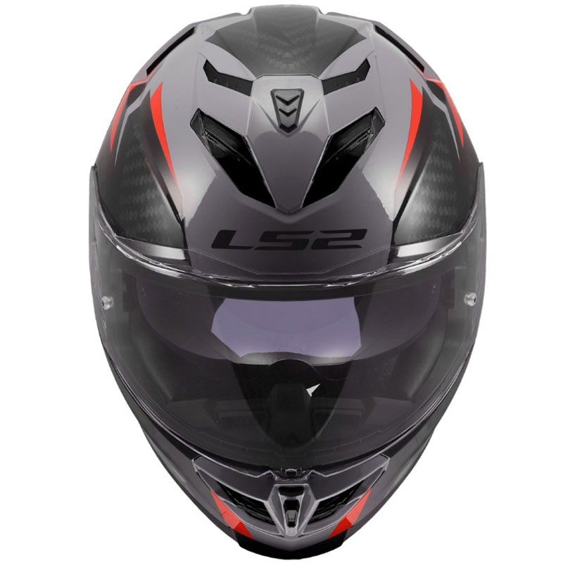 LS2 FF818 Storm III Dynamo full-face motorcykelhjelm, blank grå-rød