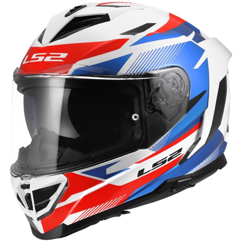 LS2 FF818 Storm III Komai full-face motorcykelhjelm blank hvid-blå-rød