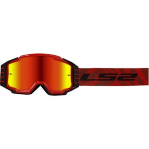 LS2 Charger PRO motocrossbrille rød med iridium plexi