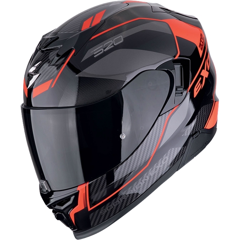 Integreret motorcykelhjelm Scorpion EXO-520 EVO AIR LENA sort-rød udsalg