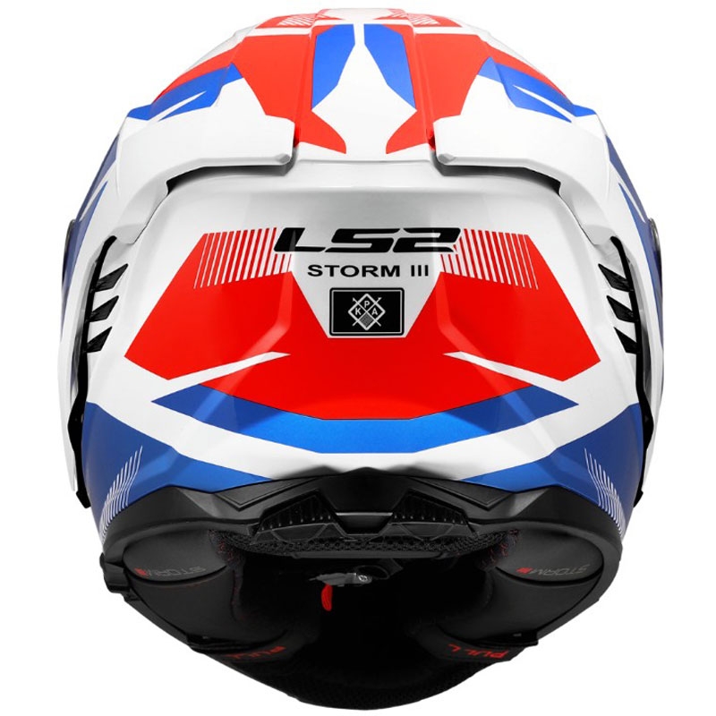 LS2 FF818 Storm III Komai full-face motorcykelhjelm blank hvid-blå-rød