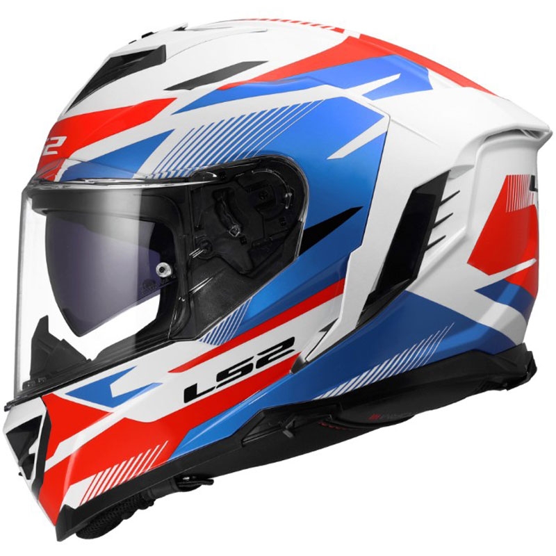LS2 FF818 Storm III Komai full-face motorcykelhjelm blank hvid-blå-rød