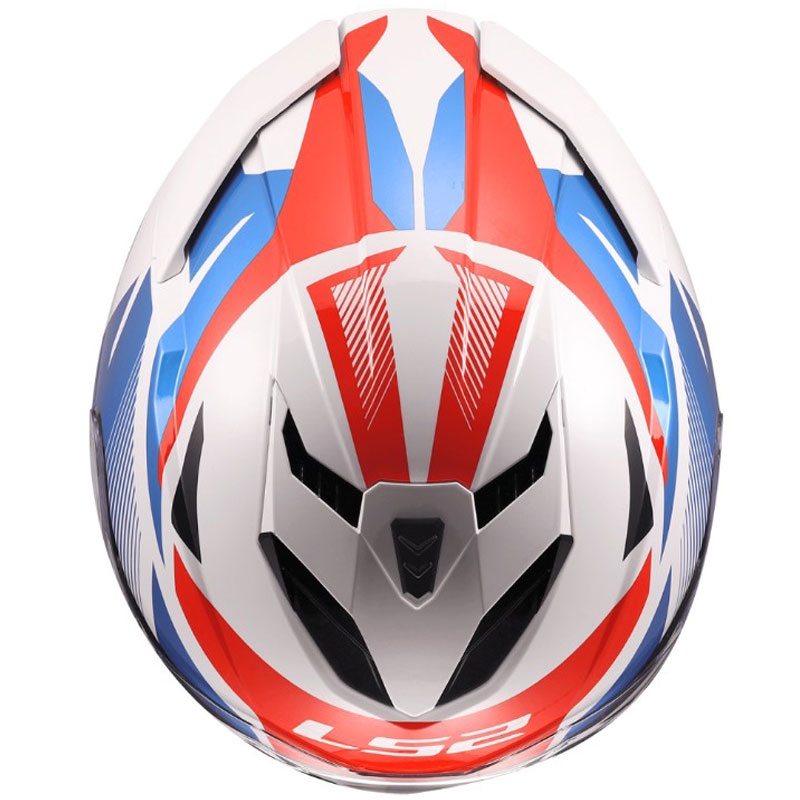 LS2 FF818 Storm III Komai full-face motorcykelhjelm blank hvid-blå-rød