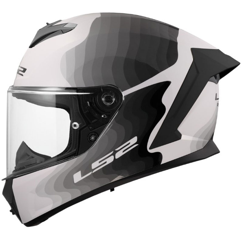 LS2 FF820 Rapid III Flow fullface motorcykelhjelm, blank hvid-grå