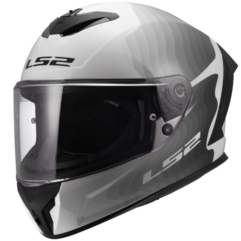 LS2 FF820 Rapid III Flow fullface motorcykelhjelm, blank hvid-grå