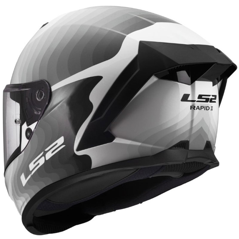 LS2 FF820 Rapid III Flow fullface motorcykelhjelm, blank hvid-grå