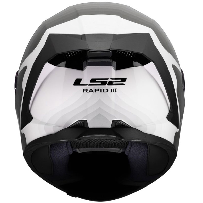 LS2 FF820 Rapid III Flow fullface motorcykelhjelm, blank hvid-grå