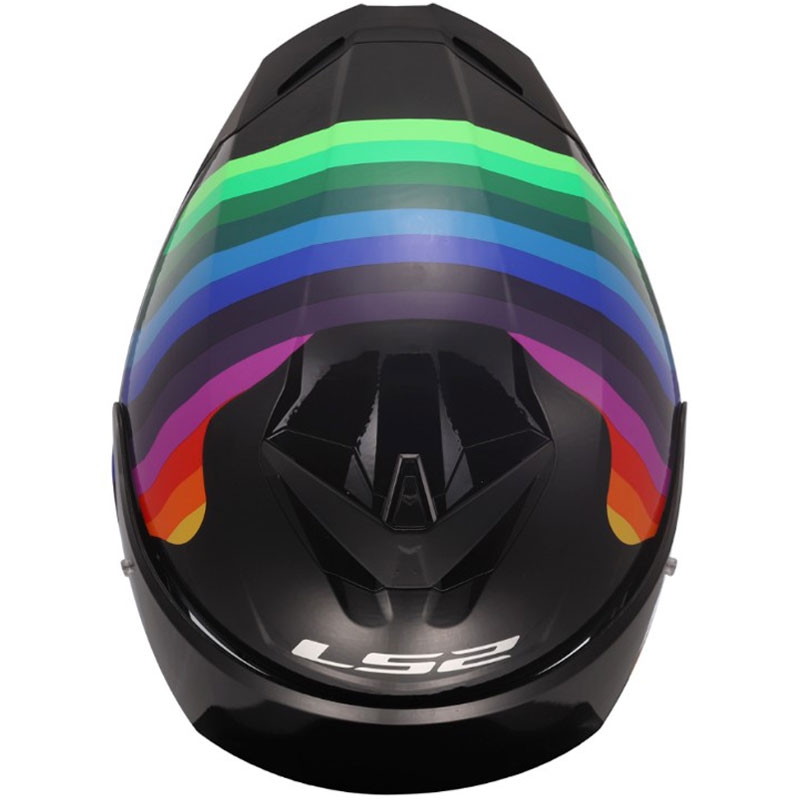 LS2 FF820 Rapid III Flow full-face motorcykelhjelm, blank sort/multicolor