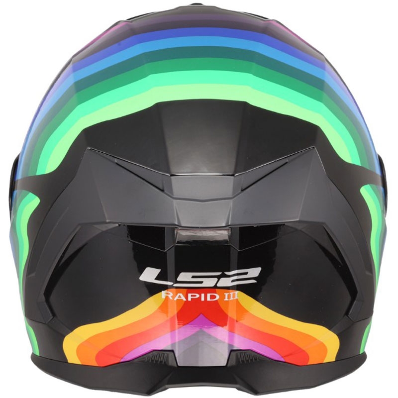 LS2 FF820 Rapid III Flow full-face motorcykelhjelm, blank sort/multicolor