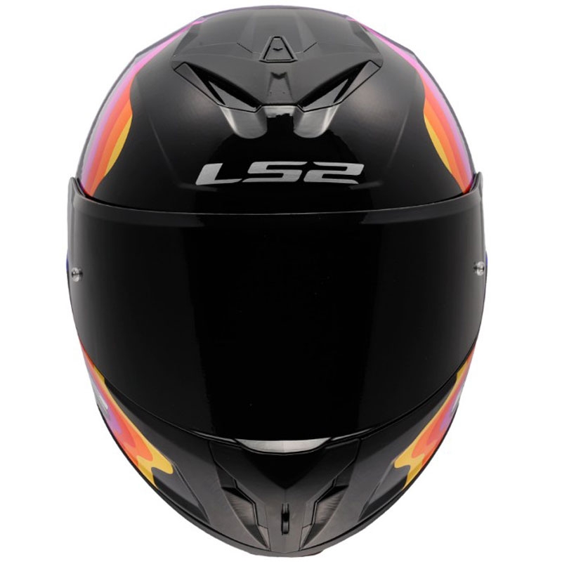 LS2 FF820 Rapid III Flow full-face motorcykelhjelm, blank sort/multicolor