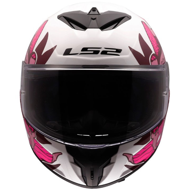 LS2 FF820 Rapid III Poppies II full-face motorcykelhjelm, blank hvid-pink