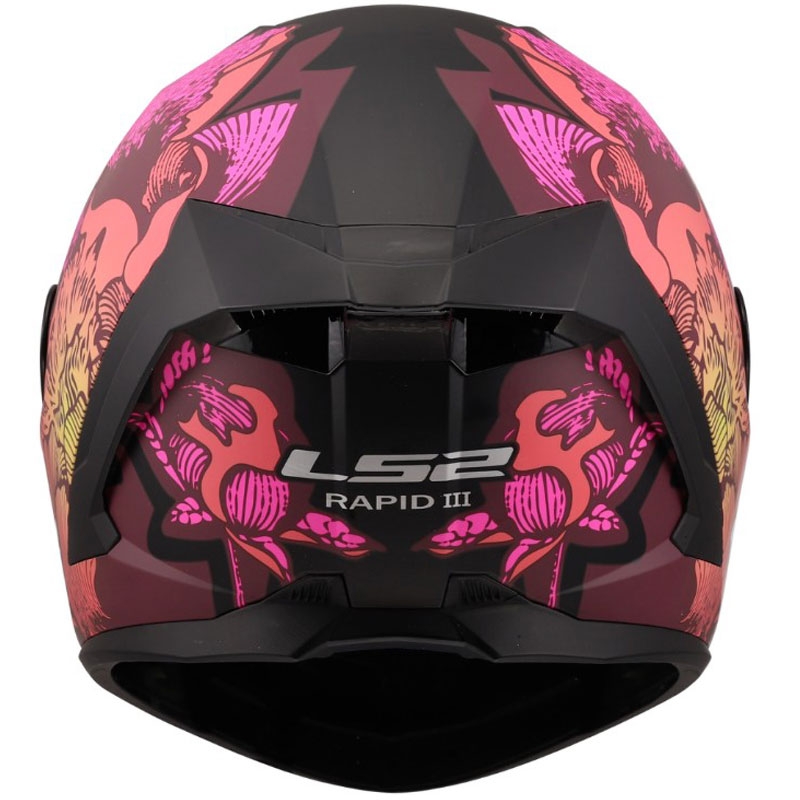 LS2 FF820 Rapid III Poppies II full-face motorcykelhjelm mat sort-pink