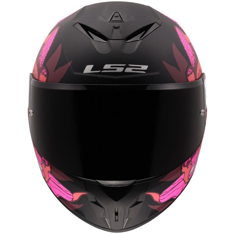 LS2 FF820 Rapid III Poppies II full-face motorcykelhjelm mat sort-pink
