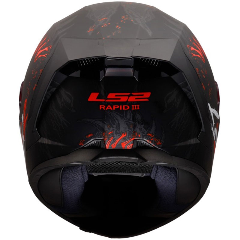 Integralhjelm LS2 FF820 Rapid III Kaiju II mat sort-rød-hvid