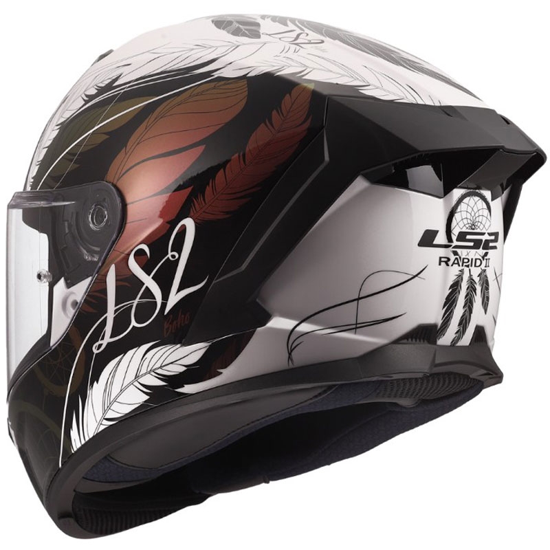 LS2 FF820 Rapid III Boho full-face motorcykelhjelm blank hvid-sort-pink