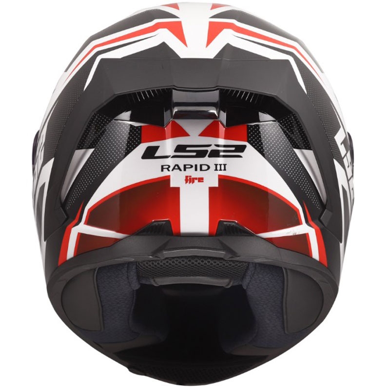 LS2 FF820 Rapid III Xtrem integralhjelm i blank hvid-sort-rød